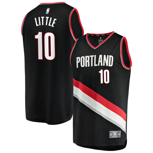 Nassir Little Portland Trail Blazers Fanatics Branded Youth Fast Break Replica Jersey Black - Icon Edition