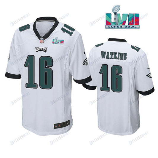 Quez Watkins 16 Philadelphia Eagles Super Bowl LVII Game Player Men Jersey - White