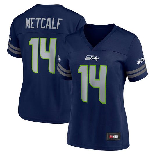 Women's DK Metcalf College Navy Seattle Seahawks Game Time Player Jersey