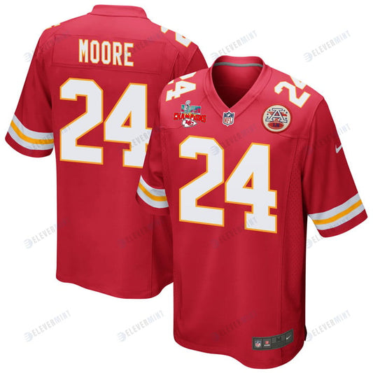 Skyy Moore 24 Kansas City Chiefs Super Bowl LVII Champions 3 Stars Men Game Jersey - Red