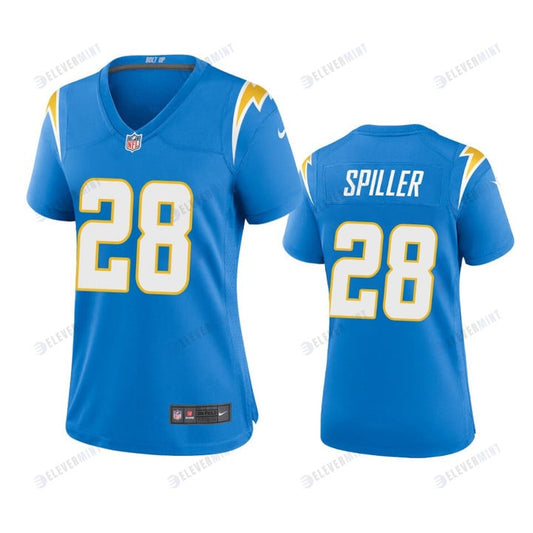 Women's Los Angeles Chargers Isaiah Spiller 28 Powder Blue Game Jersey