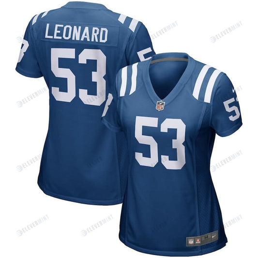 Shaquille Leonard 53 Indianapolis Colts Women Game Jersey - Royal