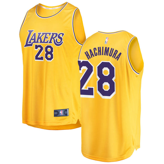 Rui Hachimura Los Angeles Lakers Fanatics Branded Youth 2018/19 Fast Break Replica Jersey Gold - Icon Edition