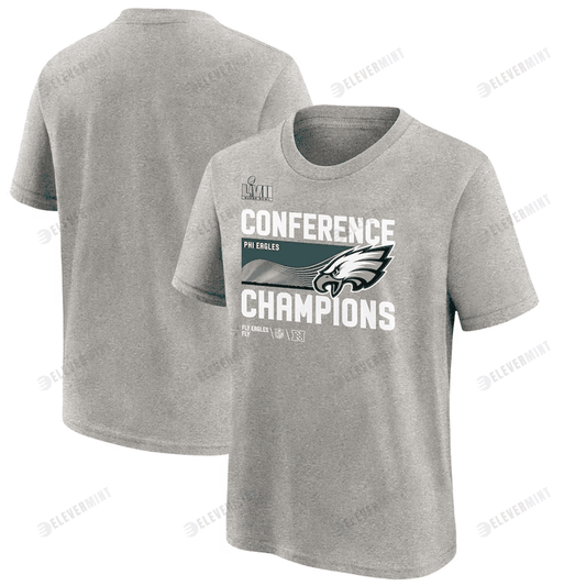 Philadelphia Eagles Youth 2022 NFC Champions Locker Room Trophy Collection T-Shirt - Gray