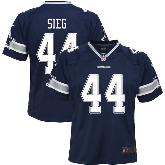 Trent Sieg Dallas Cowboys Nike Youth Game Jersey - Navy